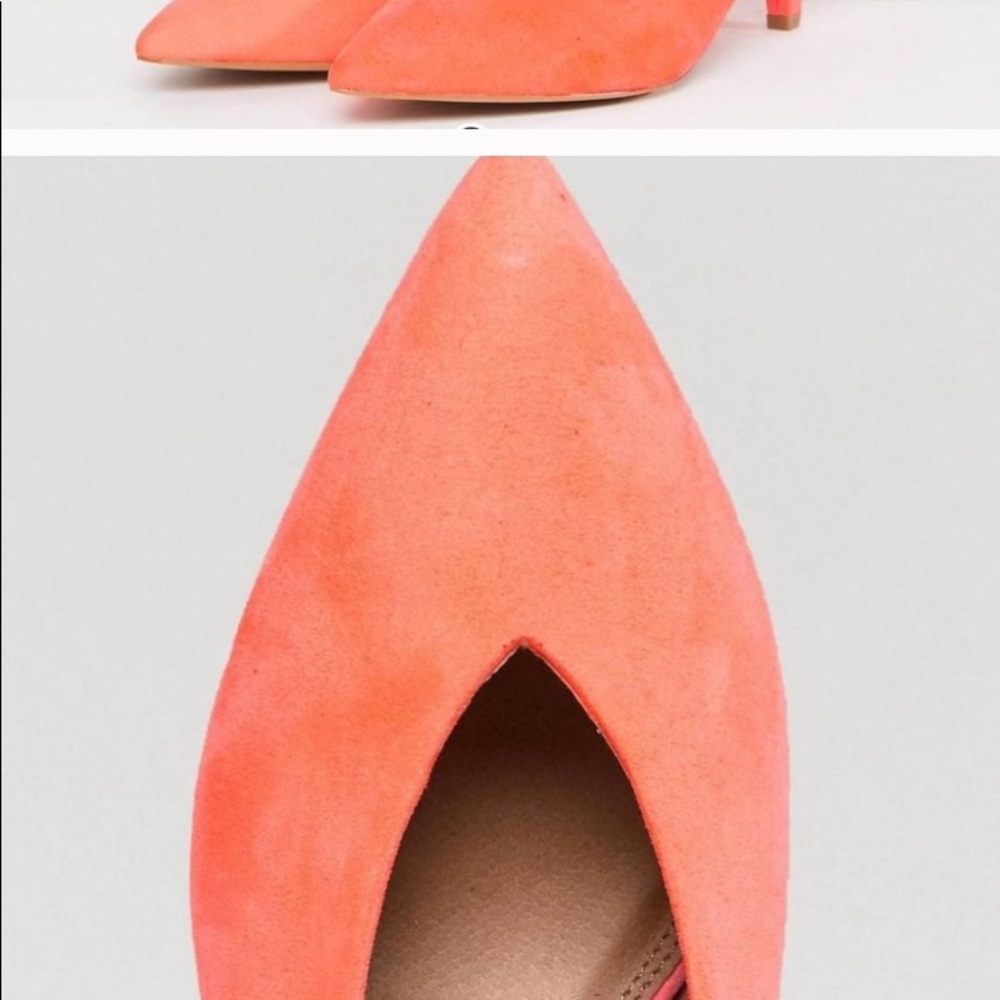 *ASOS* Coral Velvet Kitten Heel Shoes NWOT - Picture 2 of 14